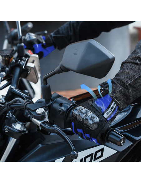 Guantes de Motocicleta MADBIKE MD66 Transpirables Azul Guantes de Motocicleta MADBIKE MD66 Transpirables Azul
