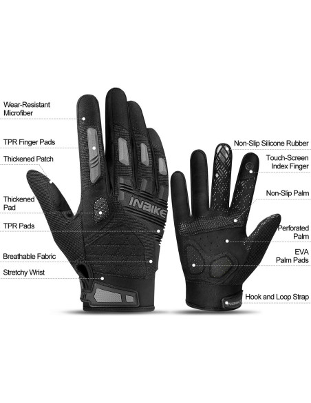 Guantes de Montaña INBIKE Táctiles con Protección para Motocicleta