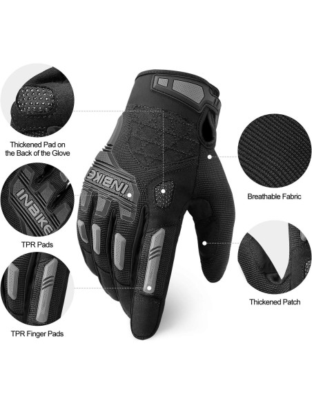 Guantes de Montaña INBIKE Táctiles con Protección para Motocicleta