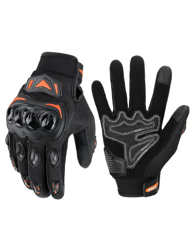 Guantes de Motocicleta KEMIMOTO L Naranja Transpirables