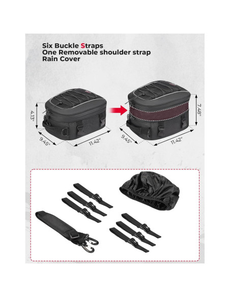 Bolsa de Cola KEMIMOTO para Motocicleta 7-14L Impermeable