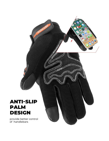 Guantes de Motocicleta KEMIMOTO L Naranja Transpirables