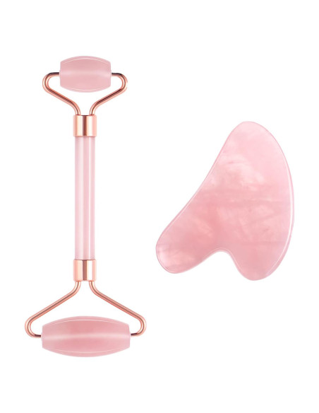 Kit de Rodillo de Jade Rosenice para Masaje Facial 9x6cm