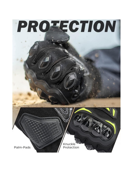 Guantes de Motocicleta KEMIMOTO XXL Verde Transpirables
