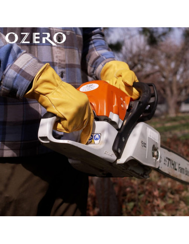 Guantes de trabajo OZERO de cuero de vaca Mediano Oro