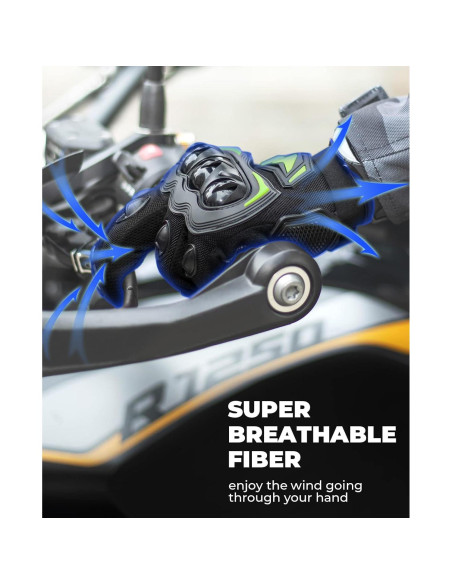 Guantes de Motocicleta KEMIMOTO XXL Verde Transpirables