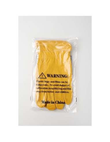 Guantes de trabajo OZERO de cuero de vaca Mediano Oro