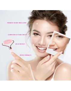 Kit de Rodillo de Jade Rosenice para Masaje Facial 9x6cm 2