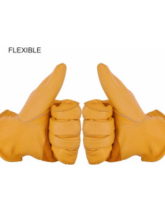 Guantes de trabajo OZERO de cuero vaca con muñeca elástica 2