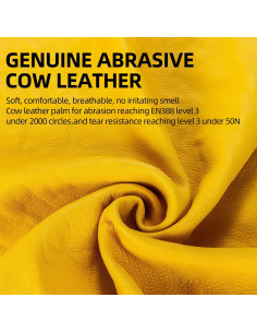 Guantes de Trabajo Laborsing de Cuero de Vaca XL Oro 2