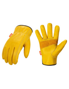 Guantes de Trabajo Vgo de Cuero de Vaca Tamaño M Oro