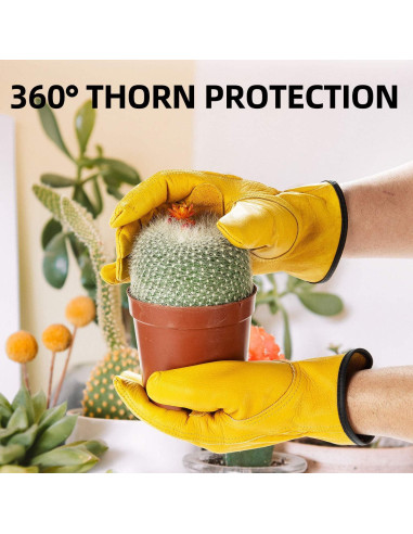 Guantes de Trabajo Vgo de Cuero de Vaca Tamaño M Oro