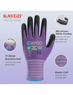 Guantes de Trabajo KAYGO KG18NB Nitrilo Transpirables 3 Pares 2
