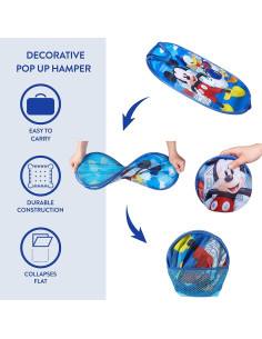 Cesta de Almacenamiento Plegable Idea Nuova Mickey Mouse Azul 2