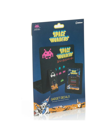 Calcomanías Space Invaders Paladone 4 Hojas Vinilo Retro