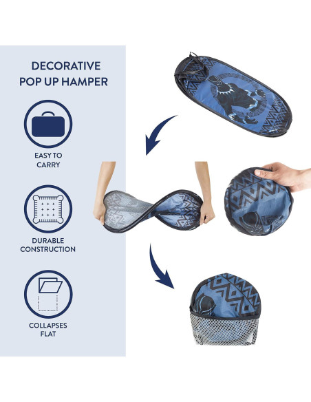 Cesto Plegable Idea Nuova Pantera Negra 21.5L con Asas