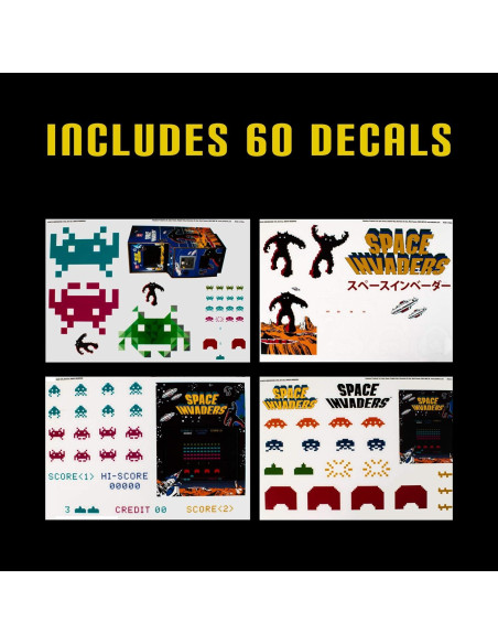 Calcomanías Space Invaders Paladone 4 Hojas Vinilo Retro