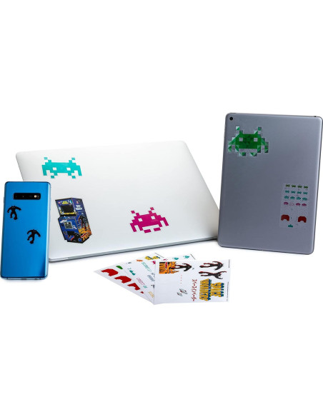 Calcomanías Space Invaders Paladone 4 Hojas Vinilo Retro
