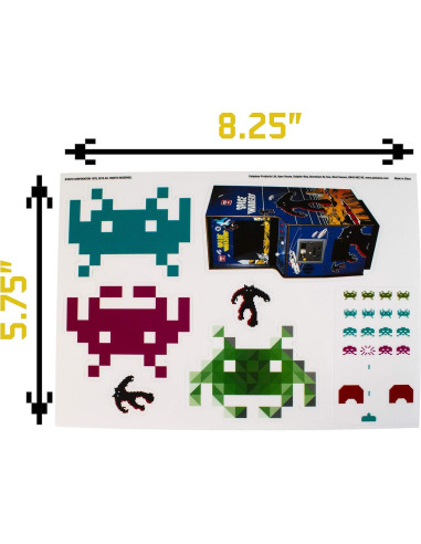 Calcomanías Space Invaders Paladone 4 Hojas Vinilo Retro