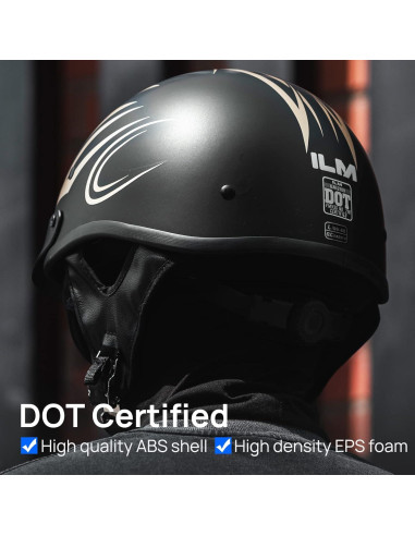 Casco Abierto ILM 210V Extra Grande Dorado con Visera