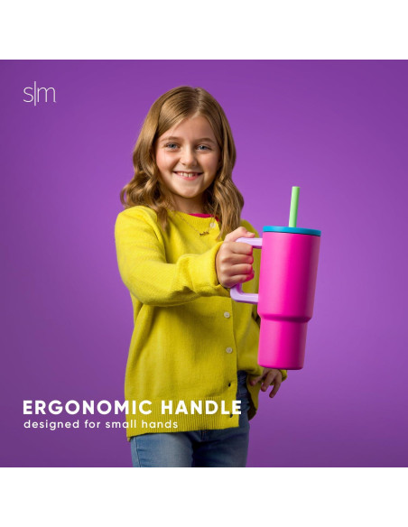 Taza Simple Modern Kids 710 ml con Asa y Tapa de Pajita