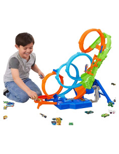 Juego de Pista Hot Wheels Action 4-Loop Crash Out con Auto 1:64