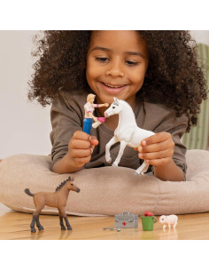 Juego de Veterinario Schleich Farm World 9 Piezas Yegua Potro 2
