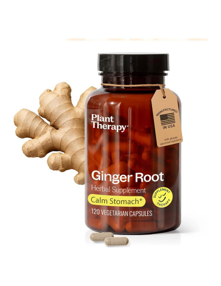 Cápsulas de Jengibre Plant Therapy 120 Unidades - Salud Digestiva