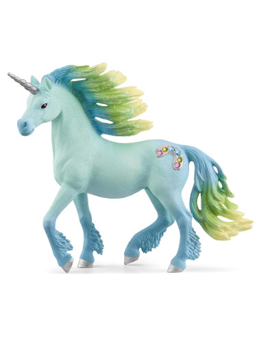 Unicornio Malvavisco Schleich 70722 Azul y Verde 13.7 cm