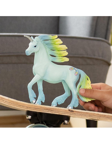 Unicornio Malvavisco Schleich 70722 Azul y Verde 13.7 cm