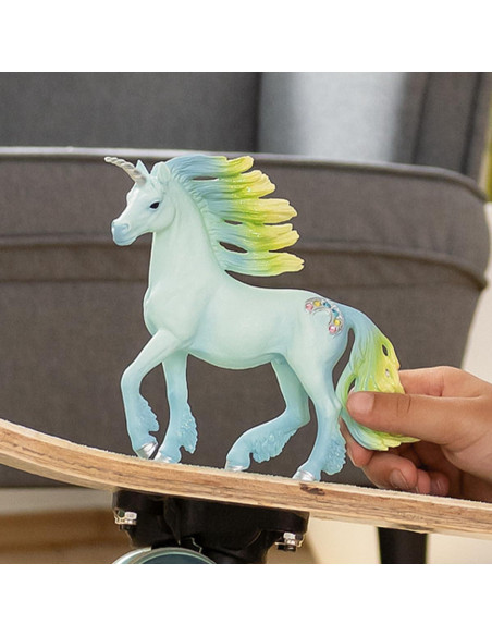 Unicornio Malvavisco Schleich 70722 Azul y Verde 13.7 cm