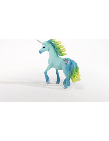 Unicornio Malvavisco Schleich 70722 Azul y Verde 13.7 cm