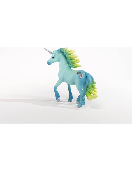 Unicornio Malvavisco Schleich 70722 Azul y Verde 13.7 cm