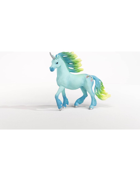 Unicornio Malvavisco Schleich 70722 Azul y Verde 13.7 cm