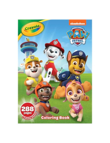 Libro para Colorear Crayola PAW Patrol 288 Páginas con Stickers