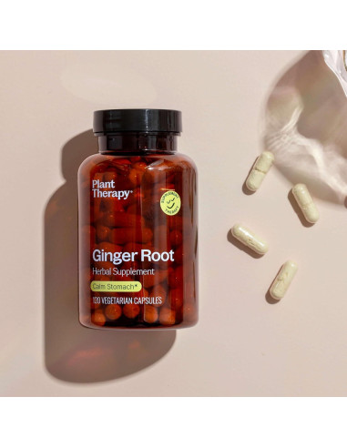 Cápsulas de Jengibre Plant Therapy 120 Unidades - Salud Digestiva