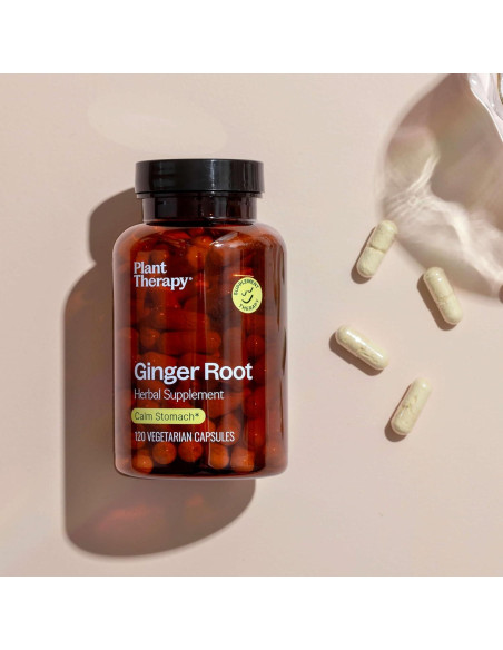 Cápsulas de Jengibre Plant Therapy 120 Unidades - Salud Digestiva