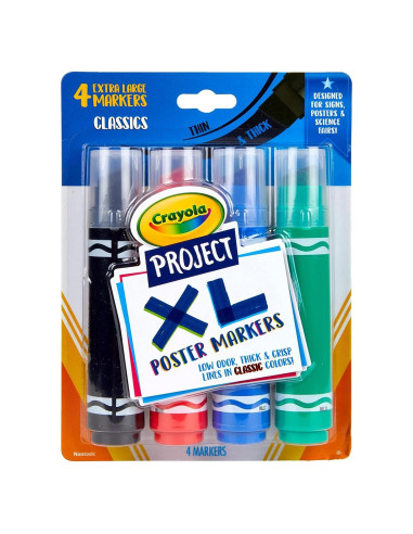 Marcadores de Póster XL Crayola 4 Colores Clásicos