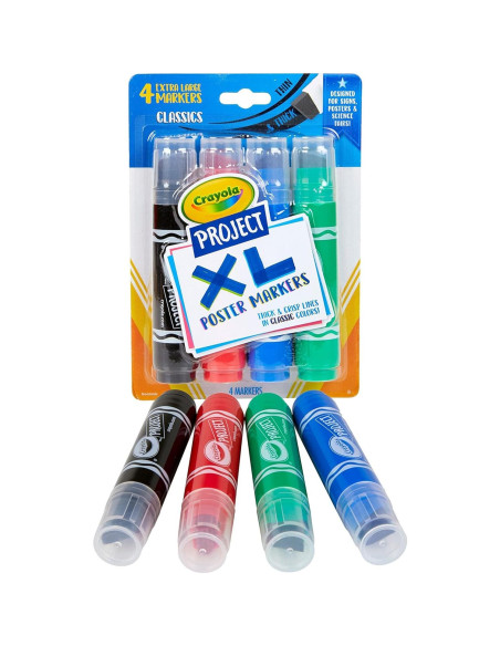 Marcadores de Póster XL Crayola 4 Colores Clásicos Marcadores de Póster XL Crayola 4 Colores Clásicos