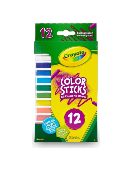Crayola Color Sticks 12 Piezas Sin Madera No Tóxicos