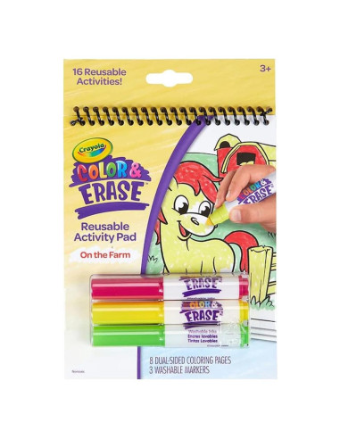 Bloc de Actividades Reutilizable Crayola Granja 8 Páginas 3+