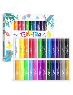 Palitos de Pintura Tempera JUPITEARTH 24 Colores No Tóxicos