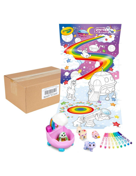 Conjunto de Baño Arcoíris Crayola Scribble Scrubbie 4 Mascotas