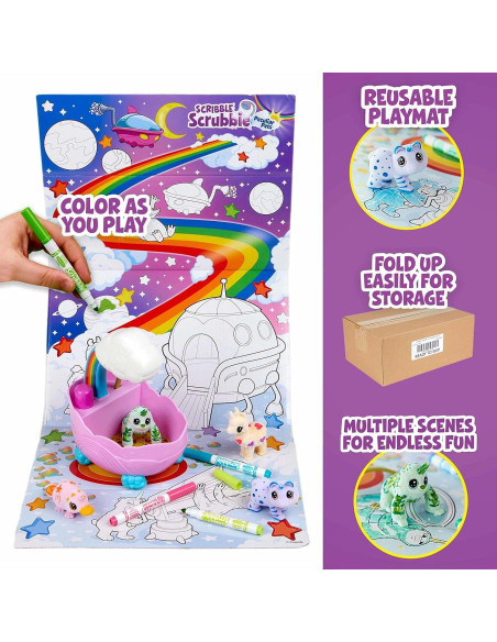 Conjunto de Baño Arcoíris Crayola Scribble Scrubbie 4 Mascotas