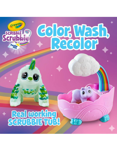 Conjunto de Baño Arcoíris Crayola Scribble Scrubbie 4 Mascotas
