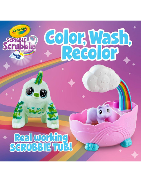 Conjunto de Baño Arcoíris Crayola Scribble Scrubbie 4 Mascotas