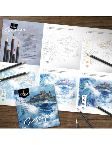 Conjunto de 24 Lápices de Colores Castle Art Seascape