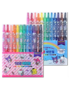 12 Lápices de Colores Giratorios Genérico con Personajes