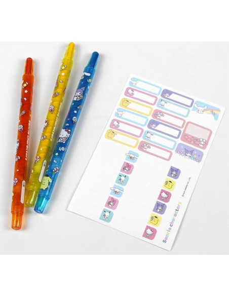 12 Lápices de Colores Giratorios Genérico con Personajes