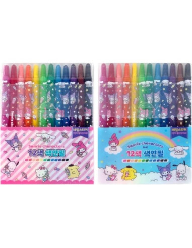 12 Lápices de Colores Giratorios Genérico con Personajes